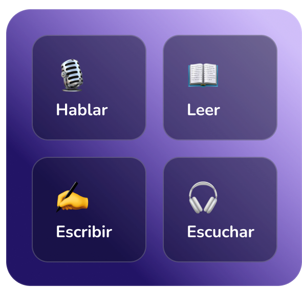 Practica las 4 habilidades del idioma a tu ritmo
